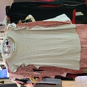 MATERNITY Tan Striped Blouse